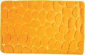 MSV Badkamerkleedje/badmat tapijt - kiezel motief - vloermat - saffraan geel - 50 x 80 cm - laagpolig