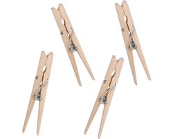 Urban Living Basic plus Size wasknijpers - 80x - bamboe - 8 cm