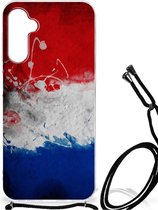 Telefoon Hoesje Geschikt voor Samsung Galaxy A14 5G Leuk Hoesje met transparante rand Nederlandse Vlag