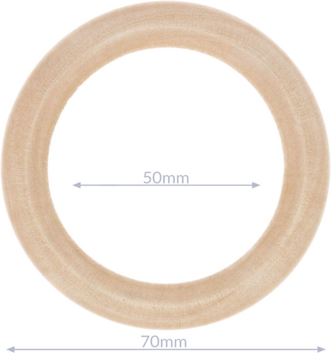 Houten ring beuken blank 35x7 Millimeter 50 stuks