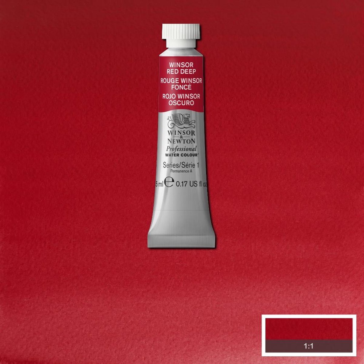 Watercolor paint W&N 5ml - 725 Winsor Red Deep
