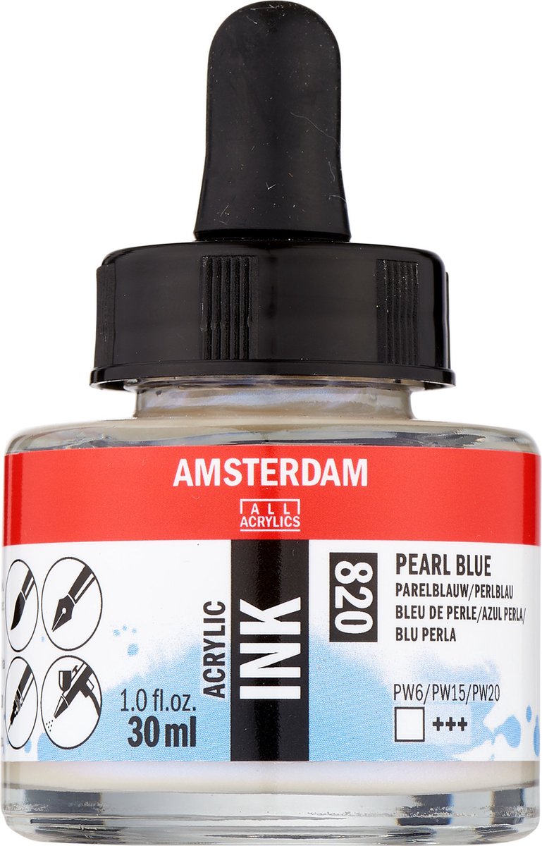 Amsterdam Acrylic Ink Fles 30 ml Parelblauw 820