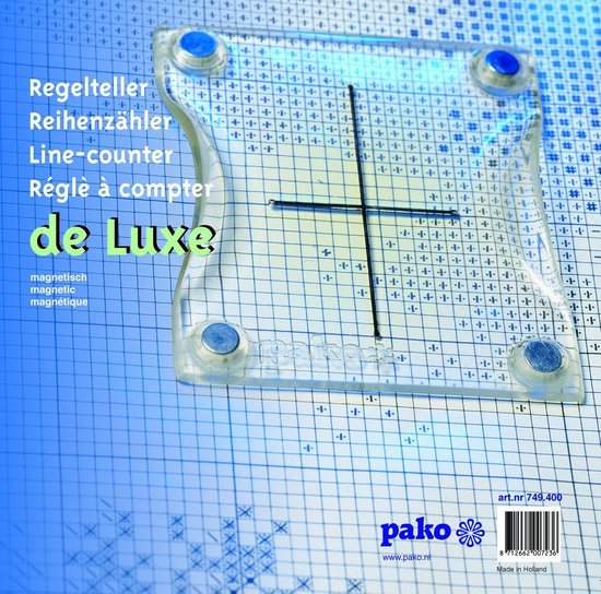 Pako Regelteller de luxe, magnetisch met metalen plaat - 749.400 - borduurbenodigdheden