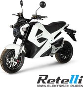 Retelli Drago - elektrische scooter - Sportbrommer - wit - 32AH accu - incl kenteken, tenaamstelling en rijklaar maken