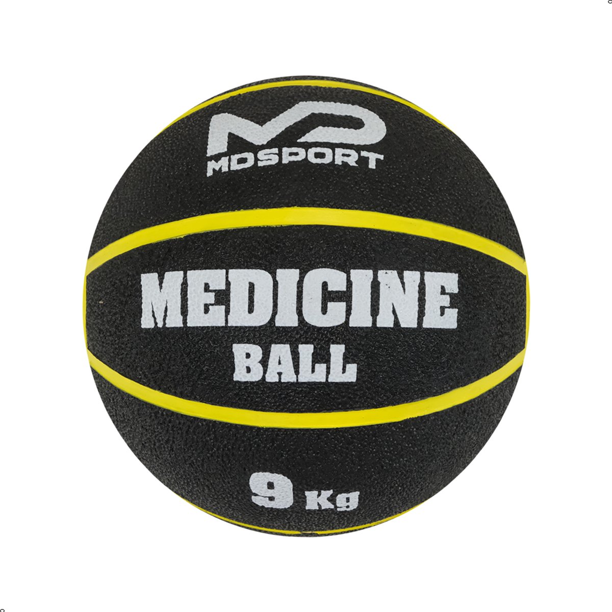 Medicijnbal 9KG - Medicinebal 9KG - Rubber - Top kwaliteit - Zwart/Geel