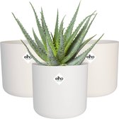 Elho B.for Soft Rond 18 - Bloempotten voor Binnen - 100% Gerecycled Plastic - Set van 3 - Ø 18.3 x H 16.7 cm - Wit