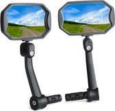 Nieuw stuur einde Fietsspiegel voor mountainbikes, High-definition convexe glazen Lens voor E-bike Stuur, Krasbestendig, veilig achteraanzicht 1 Paar Fiets Spiegels (rechts en links)