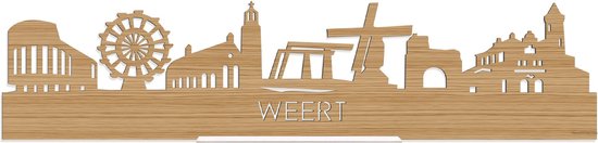 Standing Skyline Weert Bamboe hout - 60 cm - Woondecoratie design - Decoratie om neer te zetten en om op te hangen - Meer steden beschikbaar - Cadeau voor hem - Cadeau voor haar - Jubileum - Verjaardag - Housewarming - Interieur - WoodWideCities