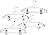 Combi-hanger met wasknijpers, 4 stuks, elk 2 clips, wit zwart