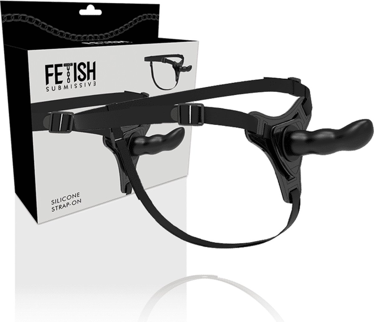 FETISH SUBMISSIVE HARNESS | Fetish Submissive Silicone Strap-on Black 16cm G-spot