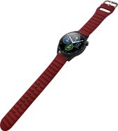 Mobigear Siliconen Watch bandje geschikt voor Smartwatch Bandje Gespsluiting | Mobigear Bumpy - Universeel 22 mm connector - Bordeaux Rood