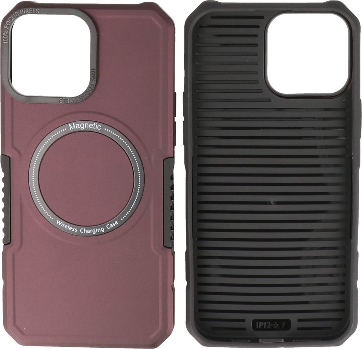 Schokbestendige Telefoonhoesje met MagSafe voor de iPhone 14 Pro - Bordeaux Rood