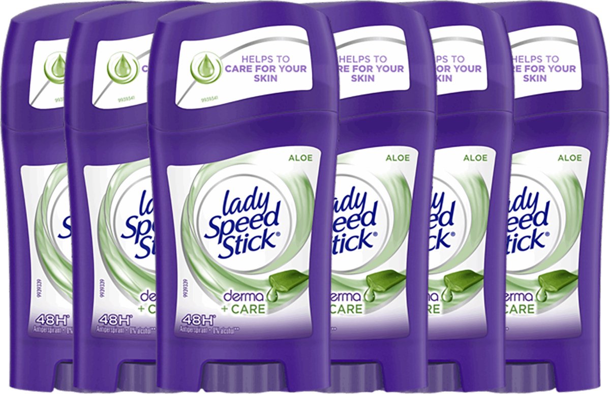 Goedkoopste Lady Speed Stick Aloe Derma Care Deodorant Stick - 48uur Sensuele Frisheid en Milde Verzorging Door Aloe Vera - 6 x 45g