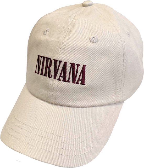 Casquette de baseball Nirvana avec logo texte en crème Utero
