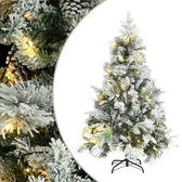 vidaXL - Kerstboom - met - LED - en - dennenappels - en - sneeuw - 150 - cm - PVC - en - PE