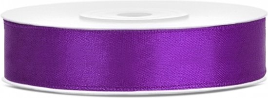 Ruban décoratif satin violet 12 mm