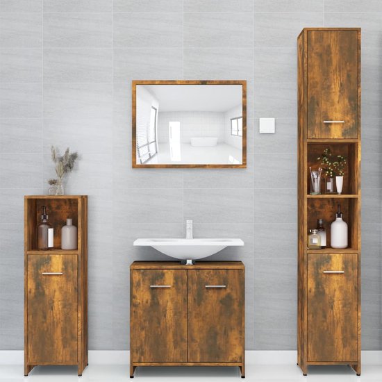 vidaXL Badkamerkast 42x29x182 cm massief walnotenhout, badkamer kast, kolomkast badkamer, hoge badkamerkast, badkamerkastje, kolomkast, handdoekenkast