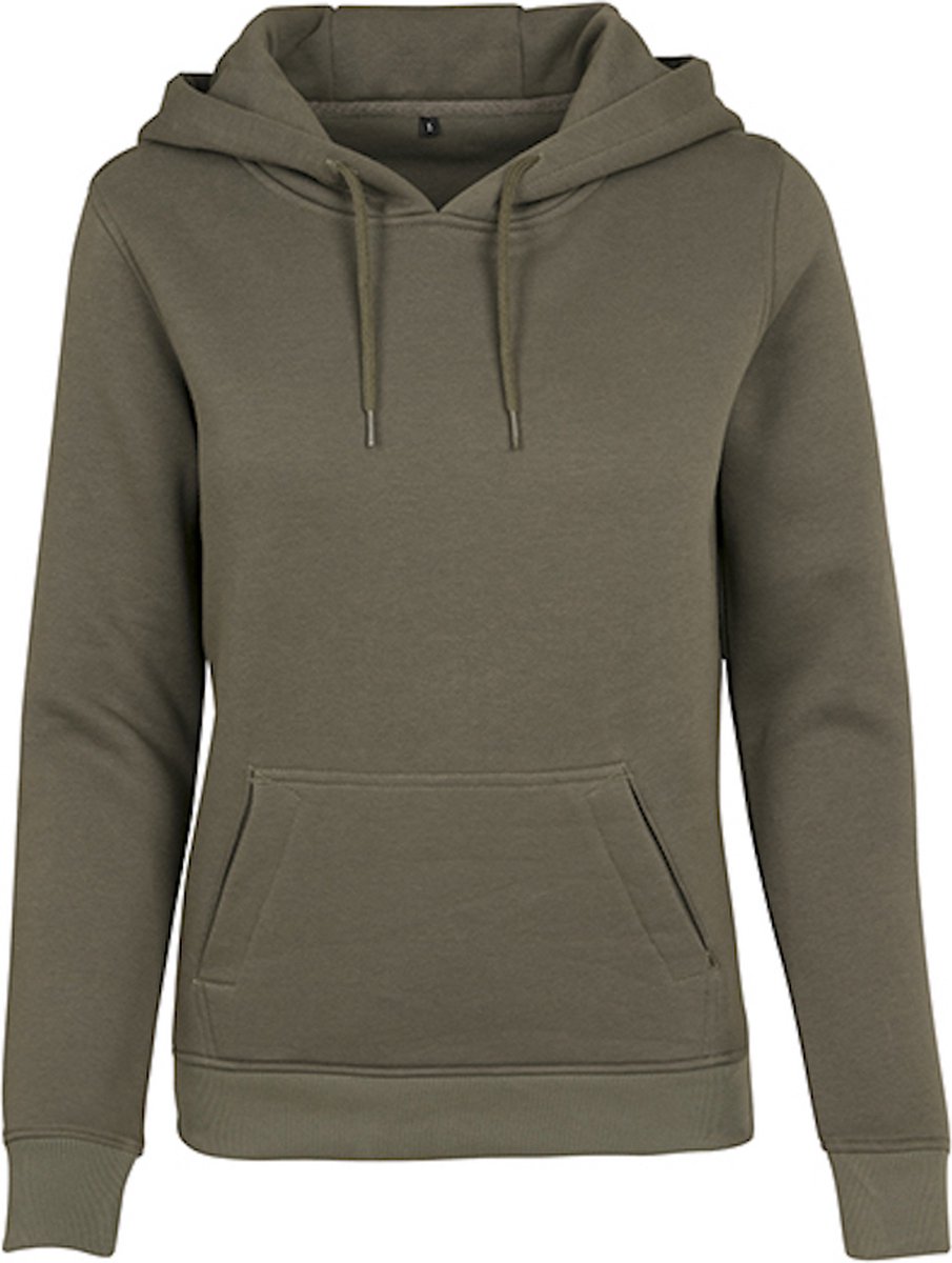 Build Your Brand Heavy Dames Hoodie Olijf