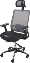Bureaustoel MCW-A20, bureaustoel, ergonomische hoofdsteun stof/textiel ISO9001 ~ zwart/grijs