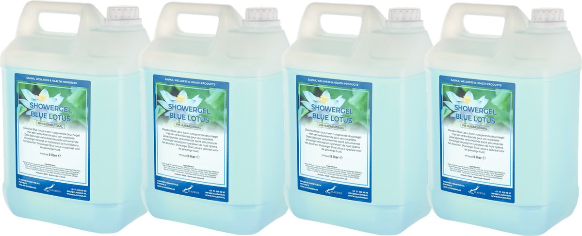 Goedkoopste Claudius Douchegel Blue Lotus 5 liter - set van 4 stuks - Showergel
