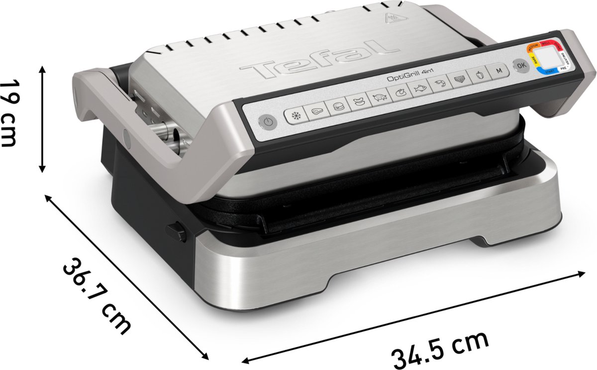 Bol.com Tefal OptiGrill 2in1 GC772D - Contactgrill - Intelligent Grill en BBQ aanbieding