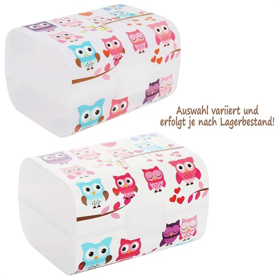 COM-FOUR lunch box with lid in vintage style - lunch box with 3 compartments - breakfast box