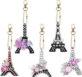 Porte-clés de Peinture de diamants - Double face - Adultes - Hobby - Paris - Paris - Tour Eiffel - Enfants - Forfait complet - Fête d'enfants - Pendentif