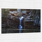 Muursticker - Water - Waterval - Bomen - Stenen - 120x80 cm Foto op Muursticker