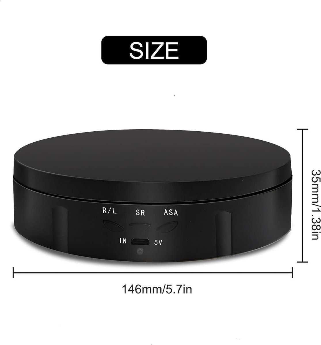 146mm Smart USB Charging Electric Turntable Rotating Stand 360 Degree  Photography Product Display Turntable For Video Shooting