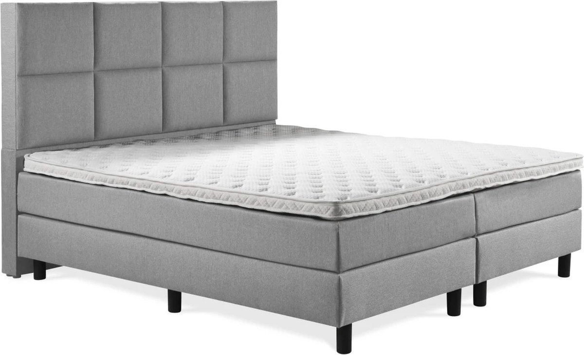 Boxspring Luxe 200x220 8 vlaks Grijs