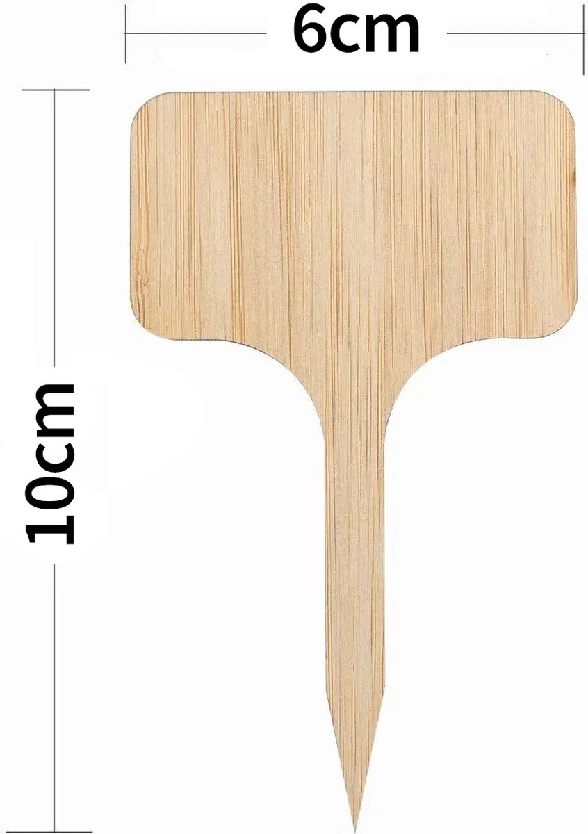 KINGLAKE 30 stuks bamboe plantenetiketten en markeerpen, plantenlabels 6,5 x 10 cm bamboe tuinmarkers voor kruiden, zaad, bloemen en groenten