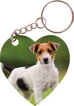Sleutelhanger hartje 5x5cm - Jack Russel Terrier Hond