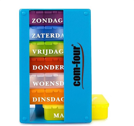 Foto: 1x medicatie dispenser in het nederlands medicatiebox voor 7 dagen elk 3 compartimenten pillendoosje pillendoosje tabletdoos weekdispenser voor bewaring nederlands 