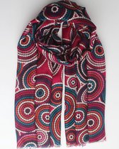 Elza scarf- Accessories Junkie Amsterdam- Herfst winter- Dames- Katoen- Fantasie print- Roze blauw