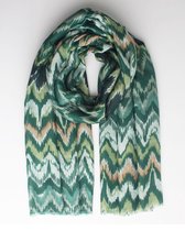 Fioh scarf- Accessories Junkie Amsterdam- Dames- Herfst winter- Lange sjaal- Katoen-Cosy chic-Fantasie print- Groen