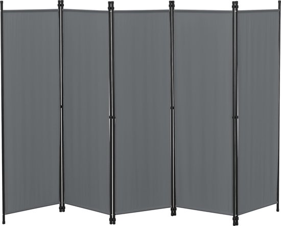Tuinscherm Gerolt - Scheidingswand - 171x250 cm - Donkergrijs - Staal en Polyester - Waterafstotend - Discreet Design