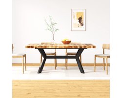 vidaXL - Eettafel - 180 - cm - massief - mangohout - en - stalen - kruis