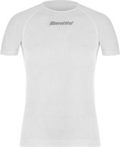 Santini Ondershirt korte mouwen Wit Heren - Rete Ergo-Fit Seamlees Base Layer T-Shirt White - M/L