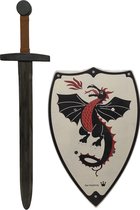 houtenzwaard en Ridderschild Draak kinderzwaard ridderzwaard schild ridder