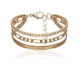 Sorprese armband - Gold - armband dames - goudkleurig - 3-delig - karabijnsluiting - 16-21 cm - cadeau - Model M
