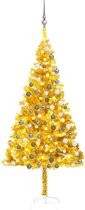vidaXL de Noël artificiel avec LED et boules de Noël 180 cm PET Or