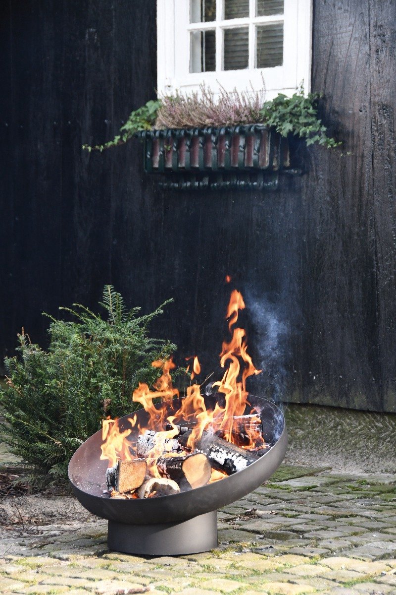 Esschert Design Vasque à feu inclinée - Acier - Noir