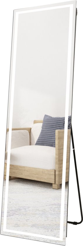 Miroir Sur Pied Sensahome Avec Siècle des Lumières Led - Sans Soudure - Miroir Plein Pied - Miroir Sans Cadre - Dimmable - 50x160cm
