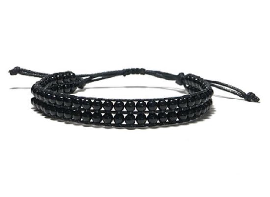 Sorprese armband - Friends - vriendschapsarmbandjes - gevlochten touw - verstelbaar - zwart - cadeau - Model L