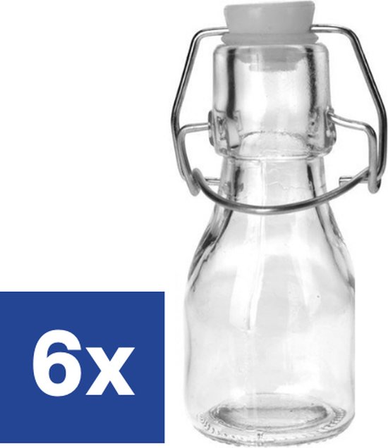  - Fles met Beugeldop - 75 ml - 6 stuks