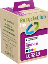 RecycleClub inktcartridge - Inktpatroon - Geschikt voor Brother - Alternatief voor Brother LC-3213 Zwart 13ml Cyan Blauw 8ml Magenta Rood 8ml Yellow Geel 8ml - Multipack - 4-pack