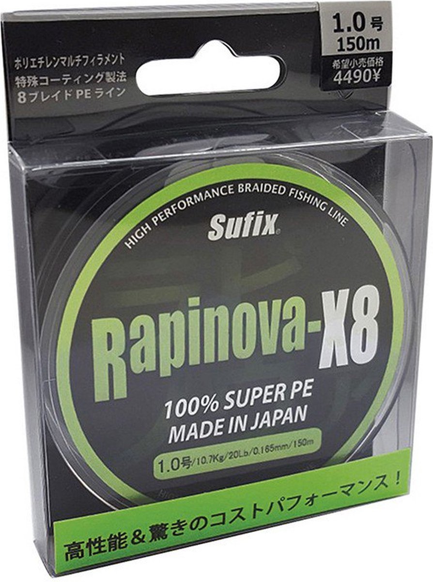 Sufix Rapinova X-8 Gevlochten Vislijn 150 M Groen 0.165 mm
