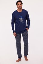 Woody pyjama heren - donkerblauw - 232-12-QTR-Z/826 - maat XL