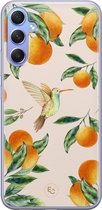Hoesje geschikt voor Samsung Galaxy A34 - Tropical fruit - Soft Case - TPU - Print - Oranje - ELLECHIQ