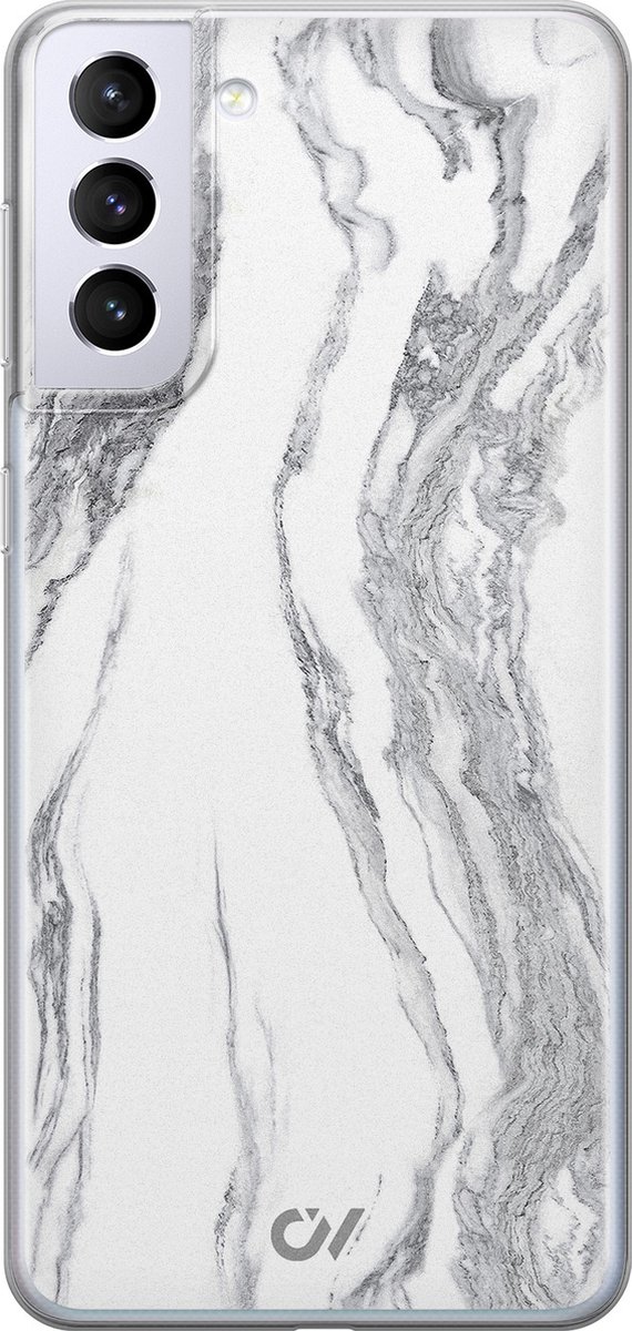 Hoesje geschikt voor Samsung Galaxy S21 Plus hoesje - Marble Ivory - - Grijs - - Casevibes
